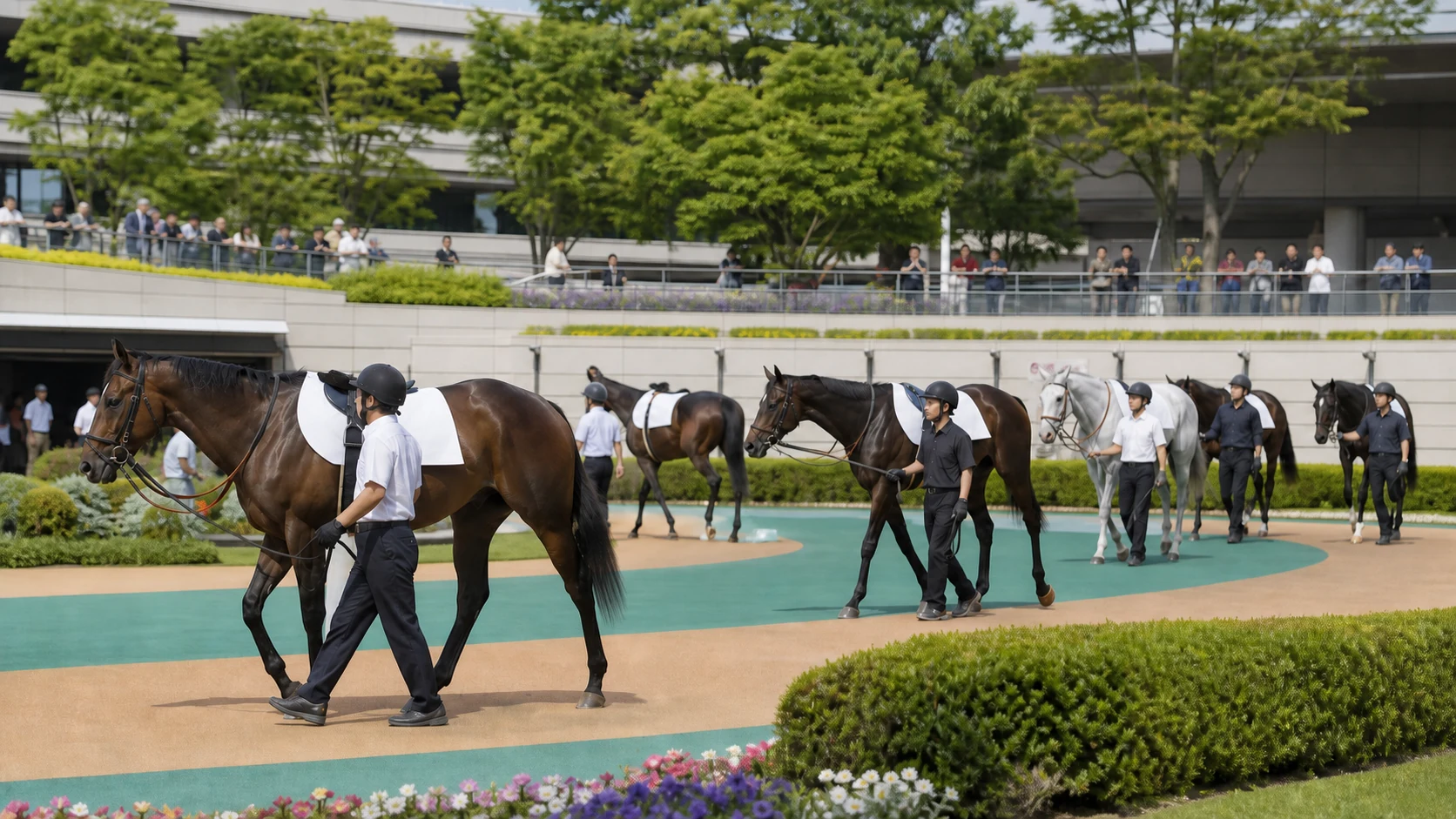 日本の競馬場のパドックイメージ