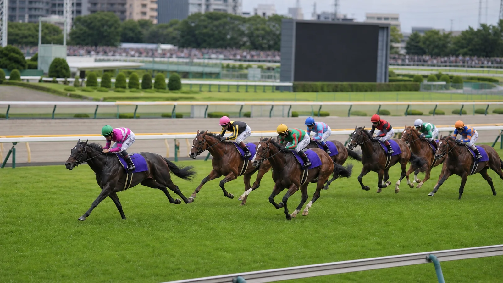 日本の中央競馬の芝レースイメージ